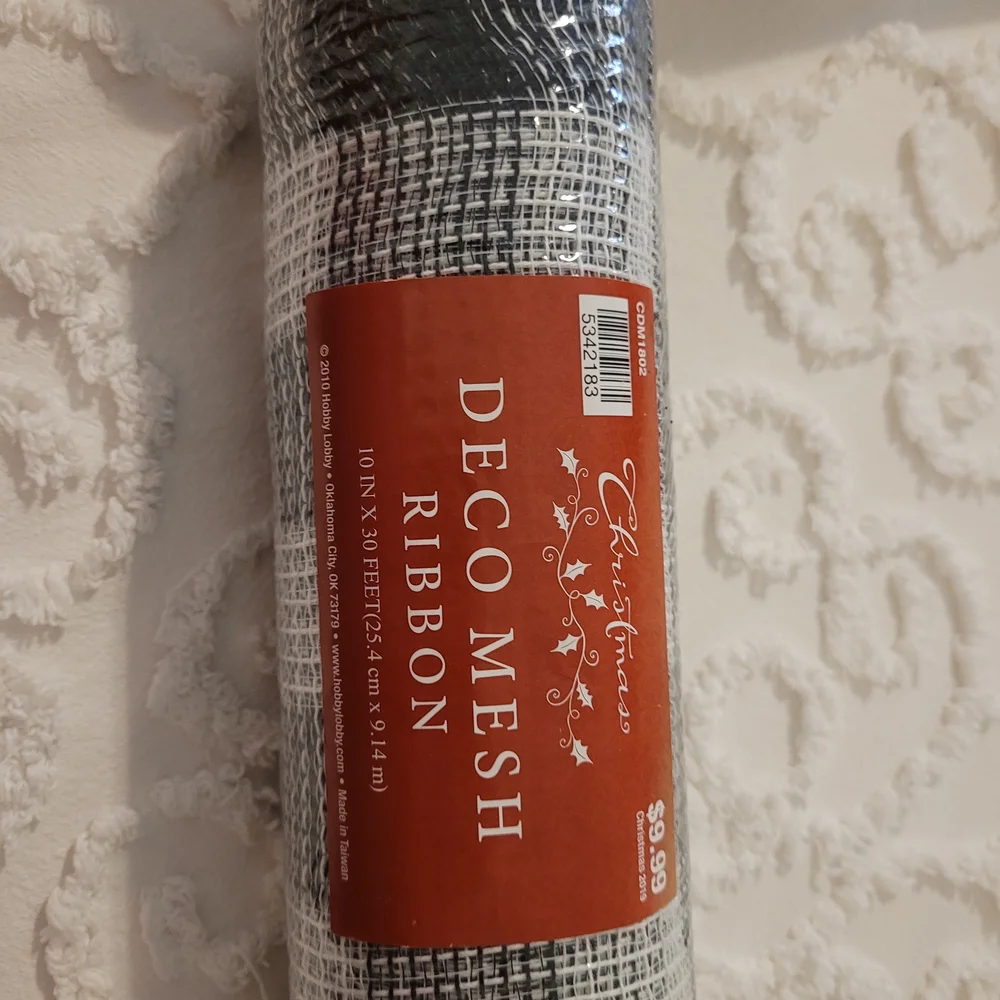 Hobby Lobby Black/white, Black/tan Mesh Rolls, Craft Supply, Wreath Supplies